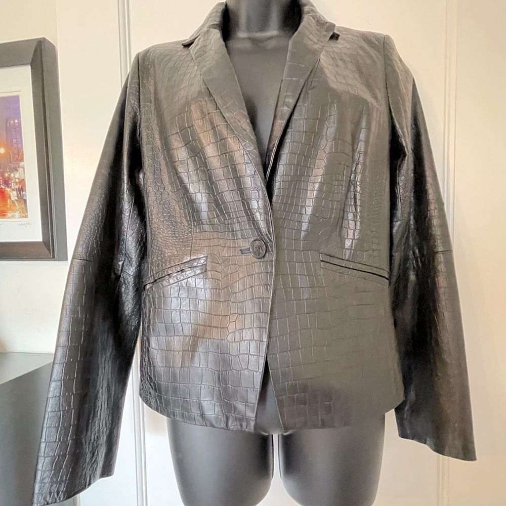 100% leather Anne Klein Blazer Jacket